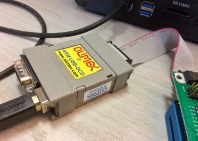 Olimex plugged to USB port of the computer
