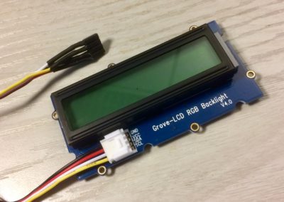 The Grove-LCD RGB Backlight I2 screen device.