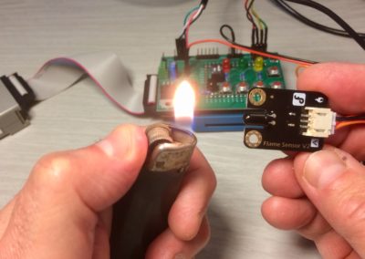 The flame sensor in use.