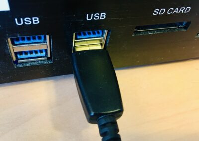 USB connection to the computer