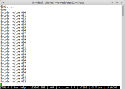 Application messages on serial port